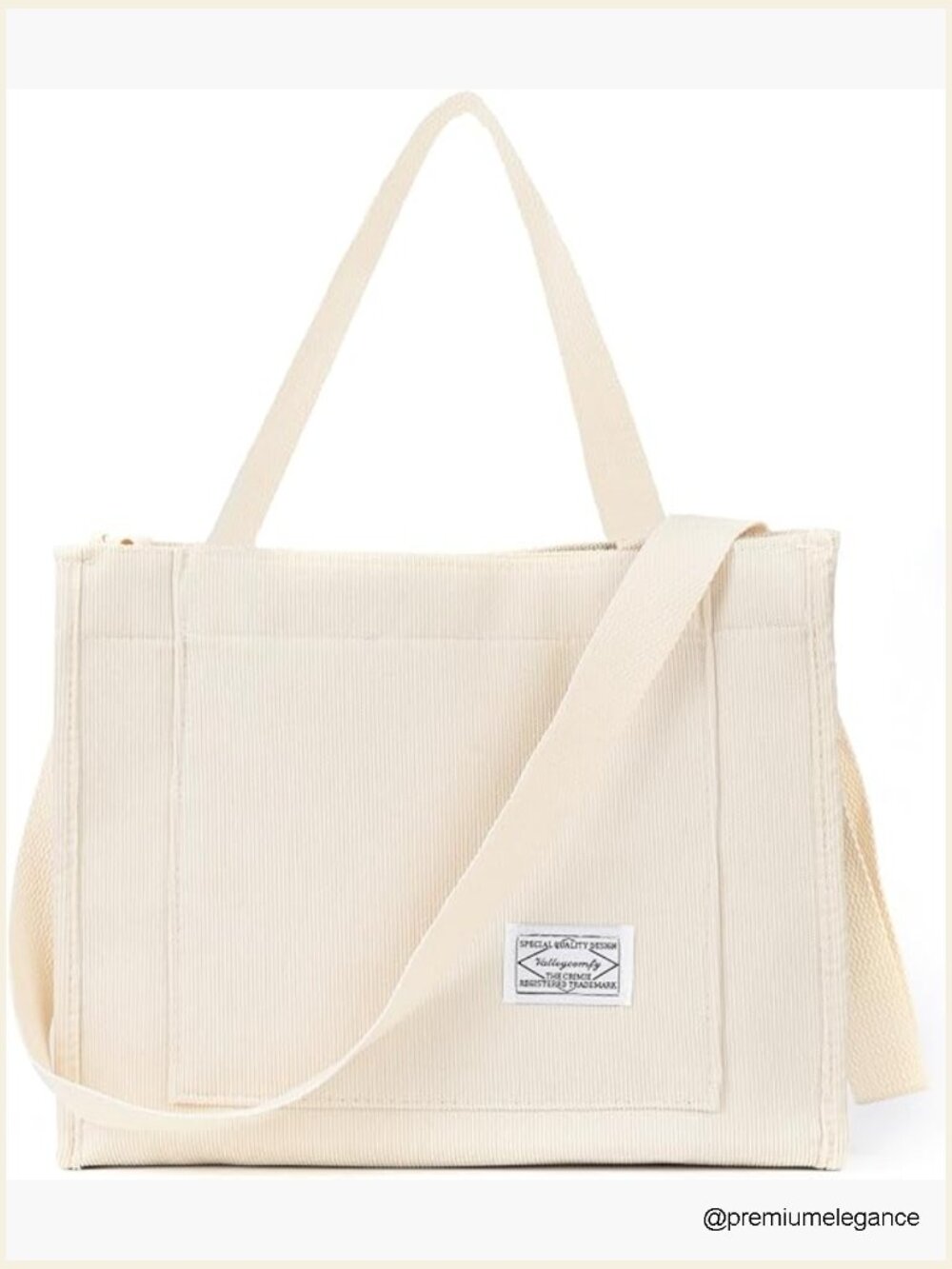 Corduroy Tote Bag Crossbody Shoulder Hobo Work Purse Large Capacity